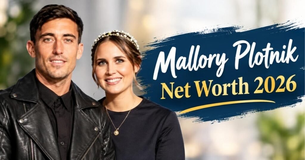 Mallory Plotnik and Phil Wickham featured in a modern graphic with the text “Mallory Plotnik Net Worth 2026.”
