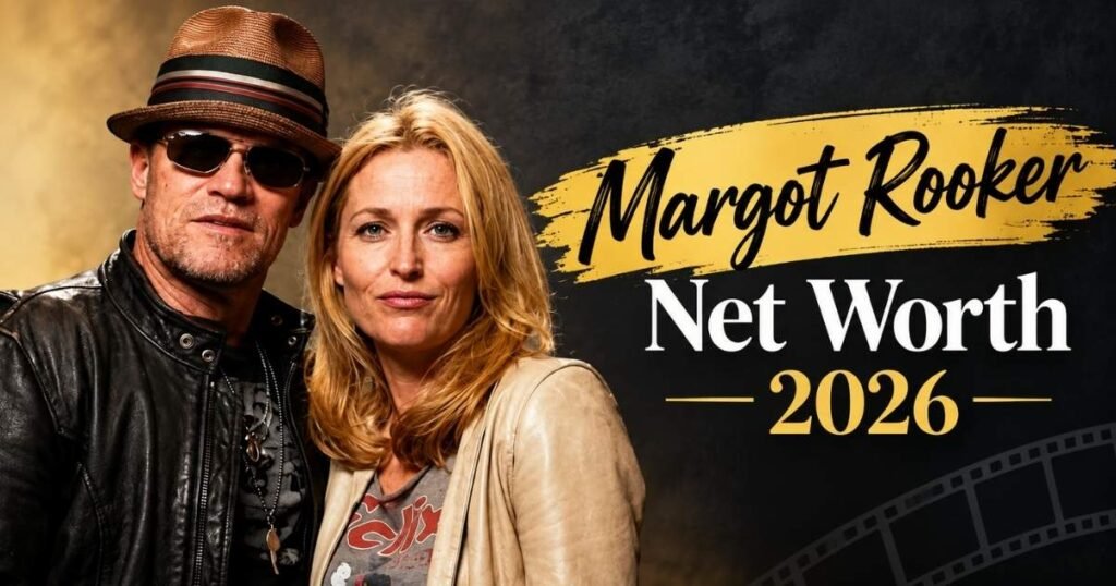 Margot Rooker and Michael Rooker featured in a cinematic portrait with the text “Margot Rooker Net Worth 2026” for a celebrity net worth article.