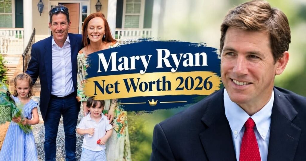 Mary Ryan Ravenel featured image with a family photo and portrait, titled “Mary Ryan Net Worth 2026.”